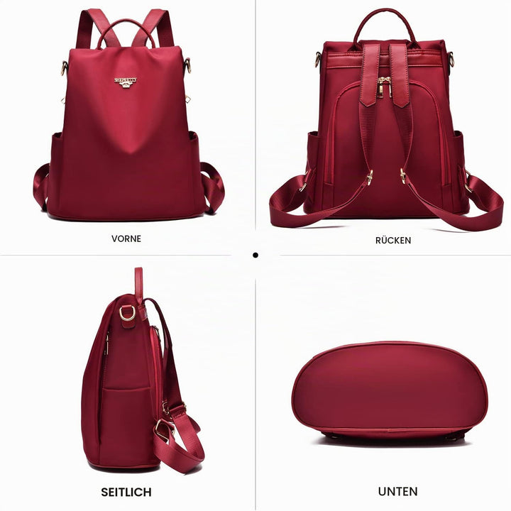 shepretty Damen Rucksack Anti Diebstahl Umhängetasche Multifunktions Schultaschen 8864-rot 32*14*33c