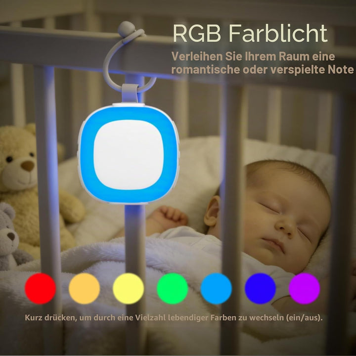 Tragbare White-Noise-Machine mit Nachtlicht Weisses Rauschgerät mit 32 High-Fidelity-Soundtracks, 7
