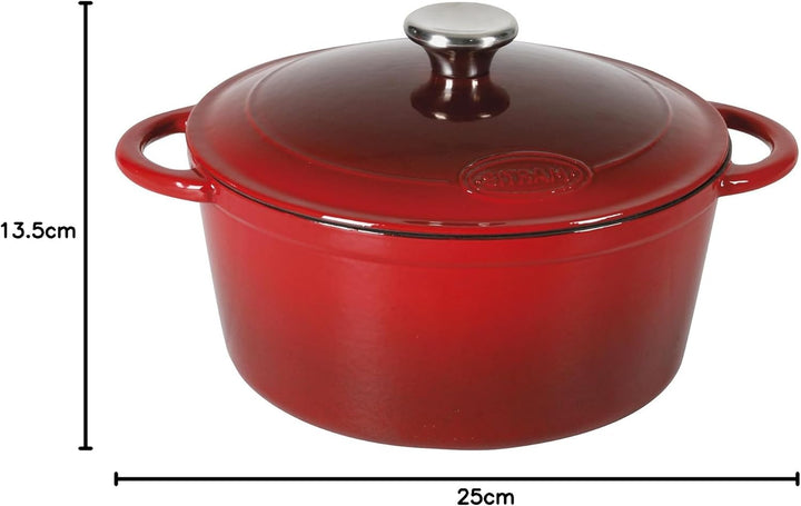 Sitram 710839 Schmortopf Gusseisen, Creme/Rot, Gusseisen, Rouge/Crème, 33 x 25 x 13,5 cm, 33 x 25 x