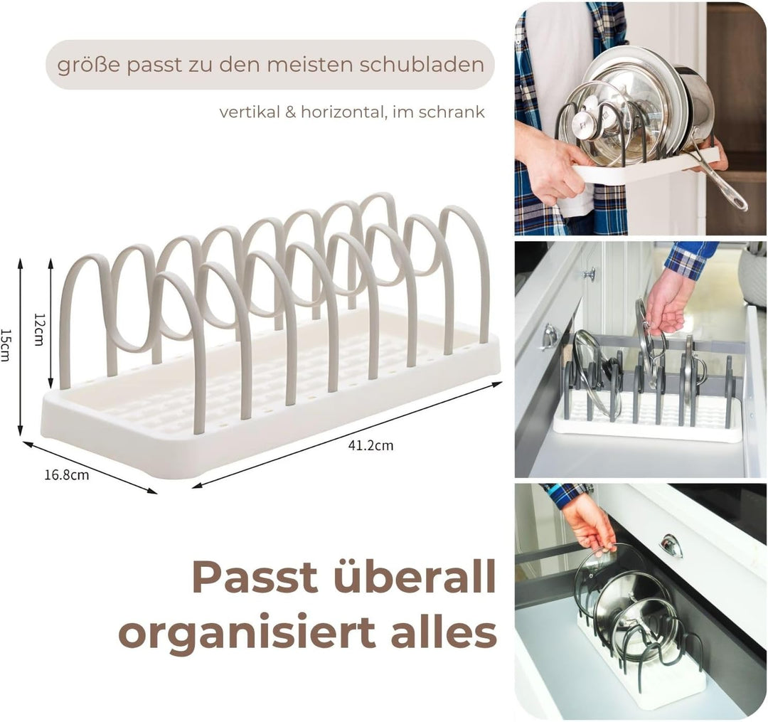Clove 2er-Set Topfdeckel Organizer Schublade 42X17cm Topfdeckelhalter Deckelhalter Küche Schubladen