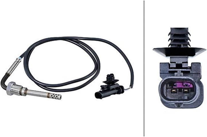 HELLA 6PT 010 376-531 Sensor, Abgastemperatur - 2-polig - geschraubt - Kabel: 880mm