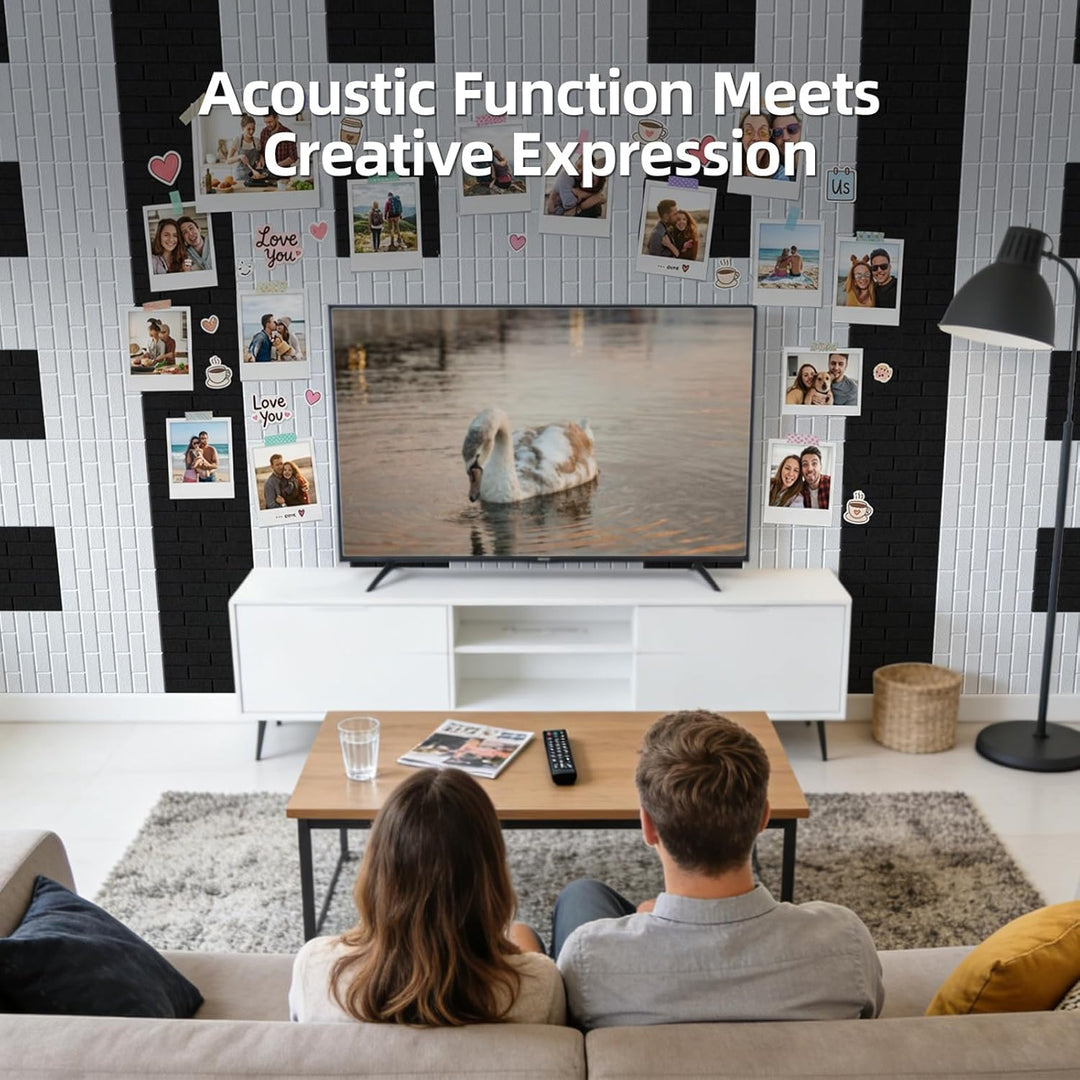 Vieshful Selbstklebende Akustikpaneele für Homeoffice, Musikzimmer, Schlafzimmer & Wohnzimmer – 10 S