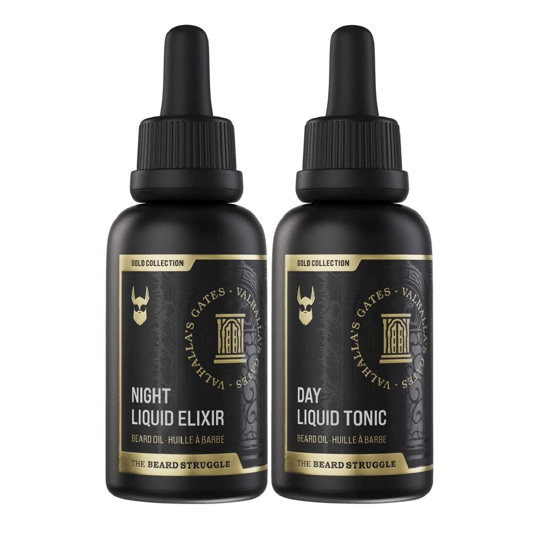 The Beard Struggle Bartöl Set Tag & Nacht – Bartpflege & Bartwuchsöl Bundle für Männer – Feuchtigkei