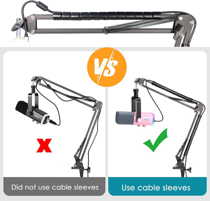 FIFINE AM8 Mikrofonarm Boom Arm - Mikrofon Schwenkarmständer kompatibel mit FIFINE Recording XLR/USB