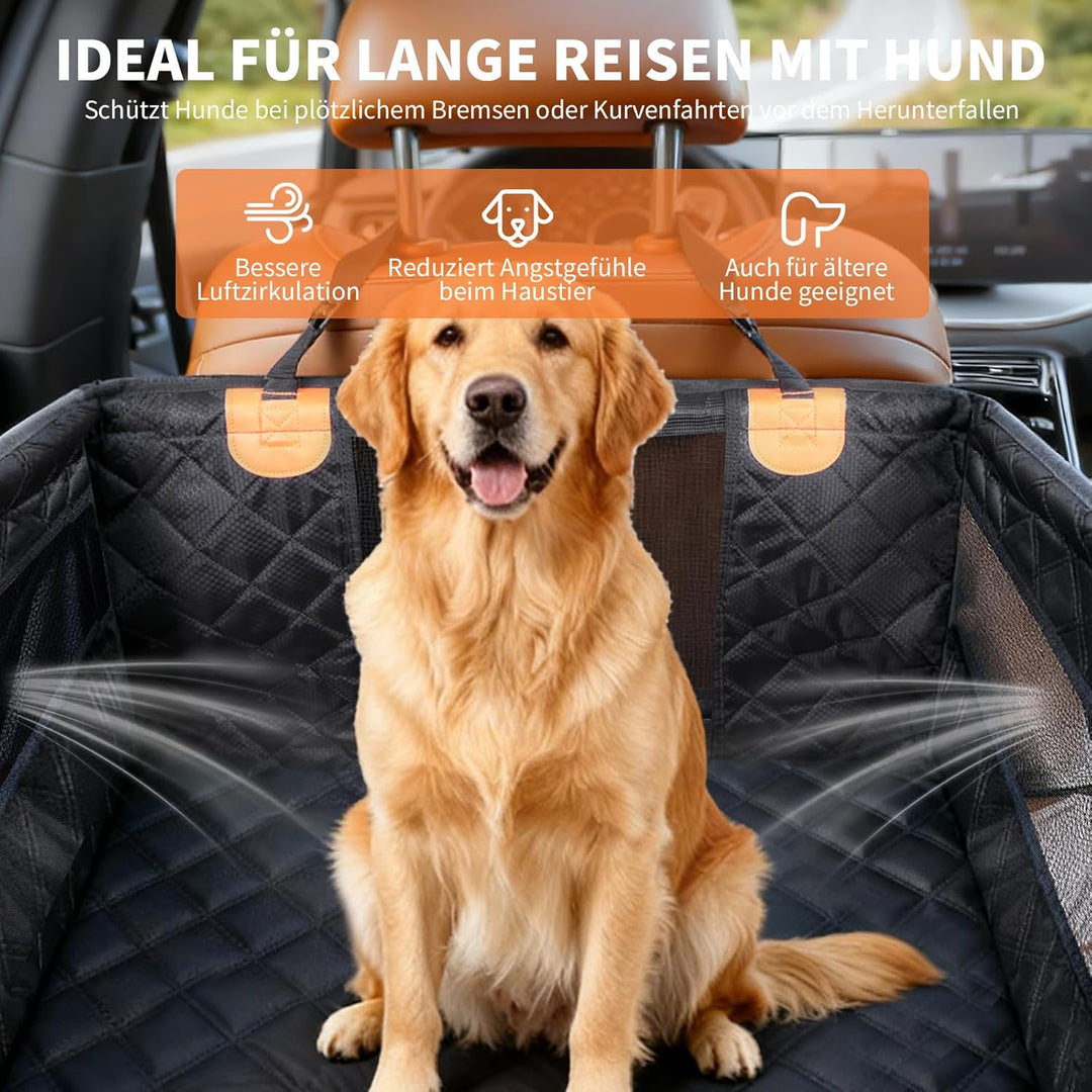 Extra Stabiler Hundekorb Auto Rücksitz, Hundesitz Auto Rückbank mit Hartem Bodenfür Grosse & Mittelg