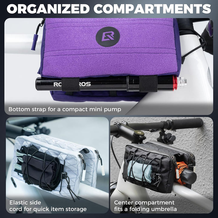 ROCKBROS Rahmentasche Fahrradtasche Oberrohr Schlankes Design mit Elastischer Seitenschnur, Fahrrad