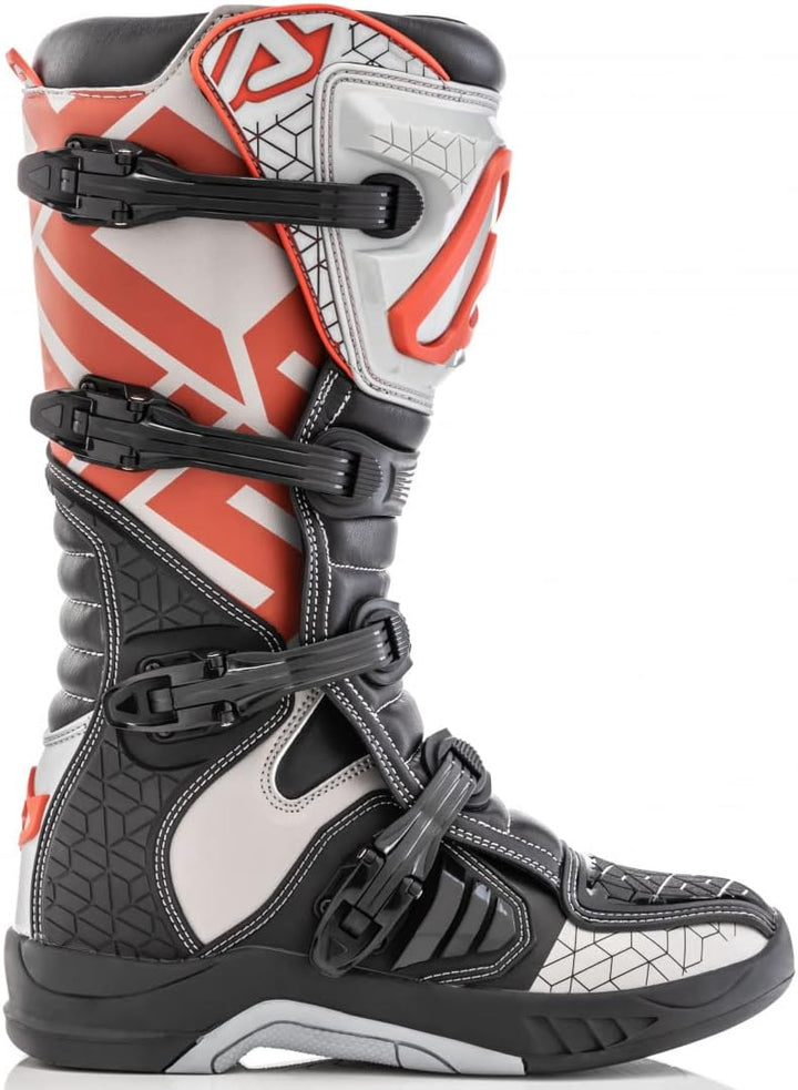 Acerbis Mens Stivale X-Team Blu/Bianco T.46 Motorcycle Boot 43 EU Schwarz Grau, 43 EU Schwarz Grau