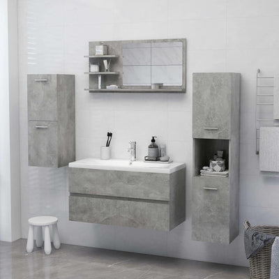 homiuse 90x10,5x45 cm Badspiegel Spiegel mit 3 Regale Rechteckiger Wandspiegel Mirror Badezimmerspie