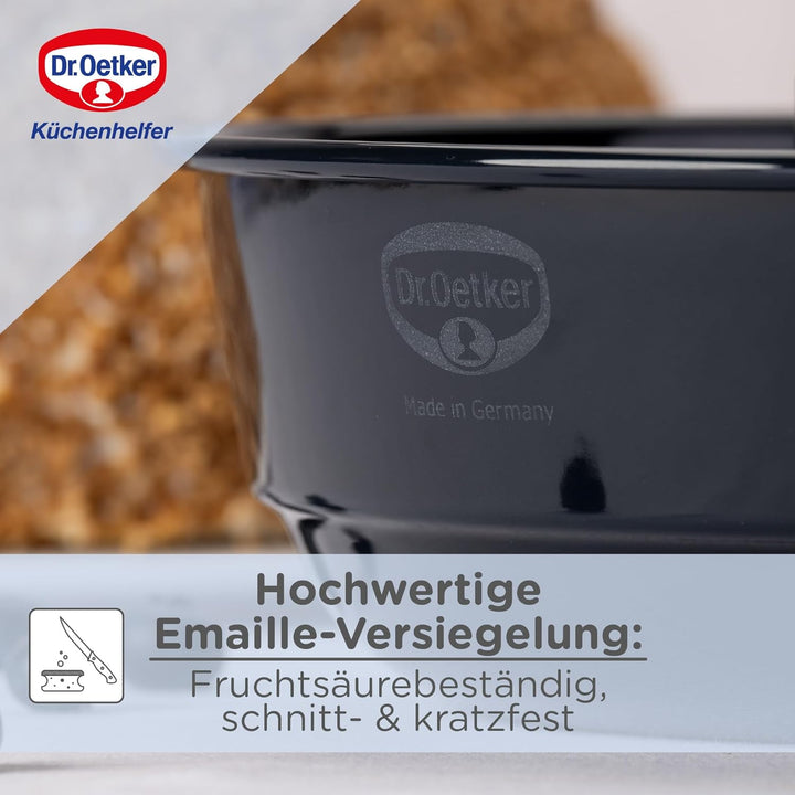 Dr. Oetker Frankfurter Kranz Kuchenform 26 cm Back-Liebe Emaille – Schnitt- & kratzfeste Backform mi