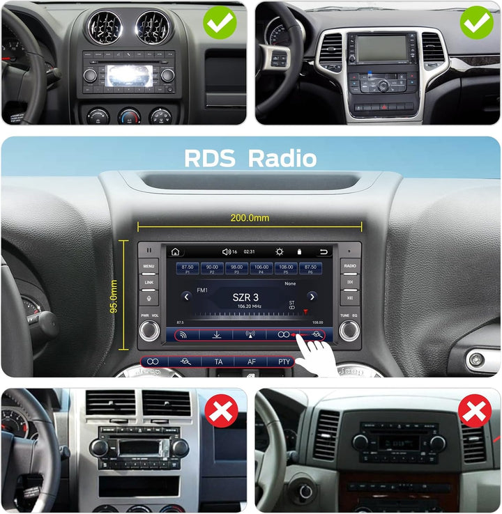 Linux Autoradio Blitzstart für Jeep Wrangler Radio 2007-2018 Chrysler Dodge Ram 1500 | Wireless CarP
