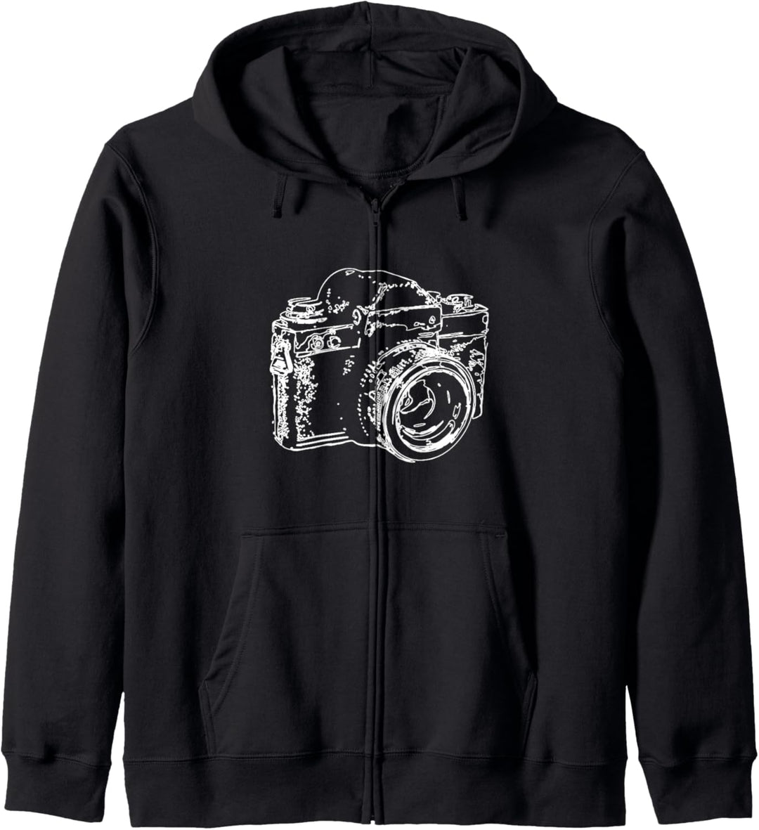 Retro Vintage Kamera Analoge Fotokamera Skizze Fotografie Kapuzenjacke
