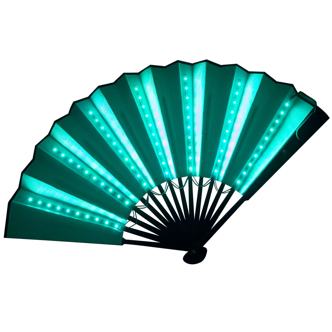 Faltbarer LED-Fächer, ideal für Partys, Festivals, Diskotheken und Musikkonzerte (blau), Blau