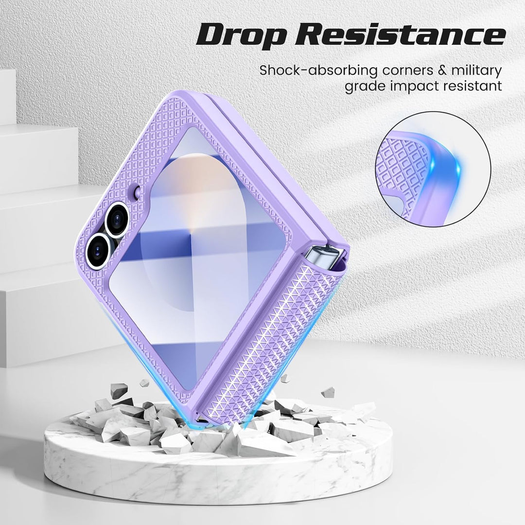 Doeshine für Samsung Galaxy Flip 6/Z Flip 7 FE Hülle [Not for Flip 7] mit Scharnierschutz & Displays