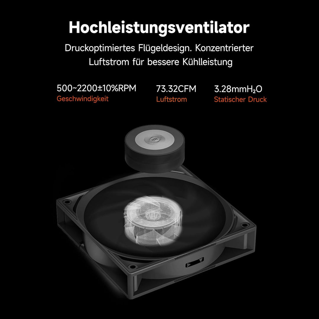 PCCOOLER CPU-Luftkühler, 5×6 mm Heatpipes, 120 mm ARGB-Lüfter, Hydrauliklager, hoher Luftstrom 73,3