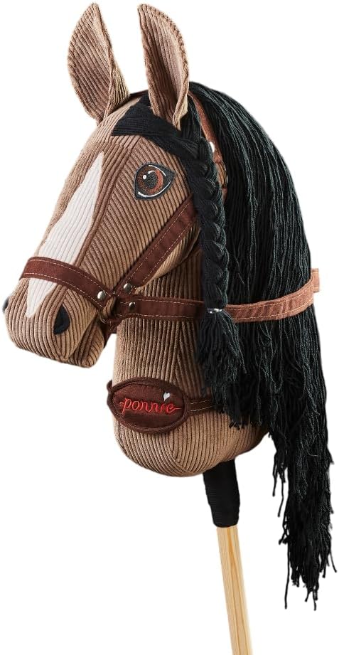 PONNIE Steckenpferd Ponnie Athena A3, Hobby Horse, Pferde Spielzeug für Kinder, mit handgemalten Aug