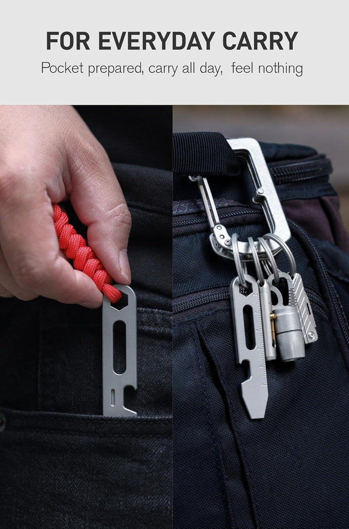 KEEPO LINK Titan EDC Brecheisen Multitool, 4-in-1 Hebelwerkzeug mit Flaschenöffner, Sechskantschlüss