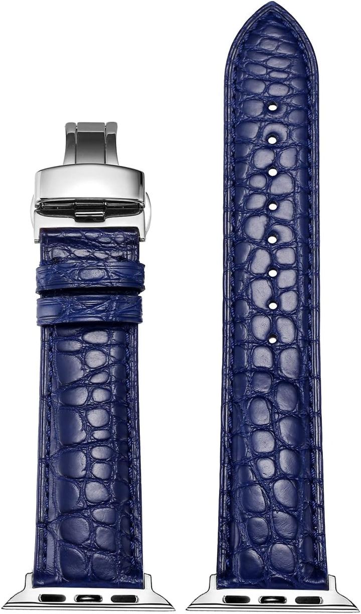 Krokodil Armband Kompatibel mit Apple Watch Armband 41mm 40mm 38mm Leder Alligator Ersatzarmband Kom