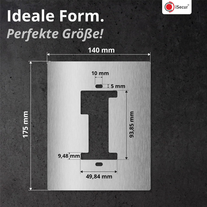 iSecur Blende passend für Ring Akku-Videotürklingel aus Edelstahl I Video-Doorbell 2. Gen 3 Plus 4 (