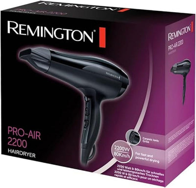 Remington Haartrockner Ionen [leicht] Pro-Air (2200 W, Keramik-Ionen-Ring, Stylingdüse, 3 Heiz- & 2