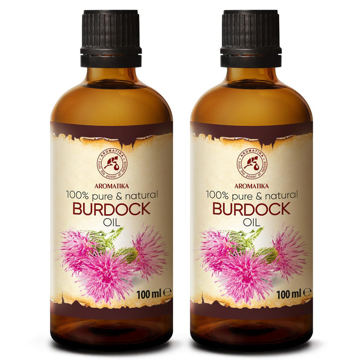 Klettenwurzelöl 2x100ml - Rein Klettenwurzel Öl - Arctium Lappa Wurzel - Klettenöl - Bestes Kuröl un