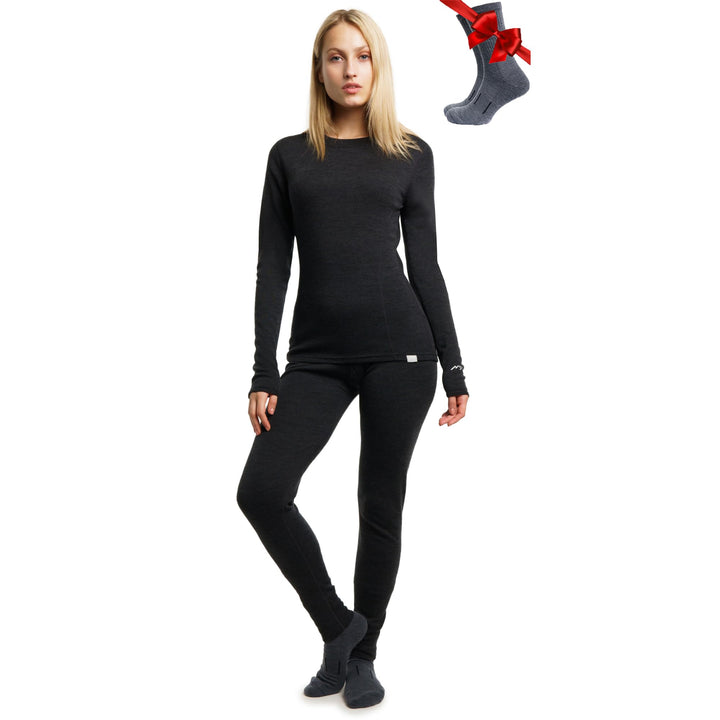 Merino.tech 100% Merino Unterwäsche Damen Set - Leicht, Mittelgewicht, Funktionsunterwäsche Merinowo