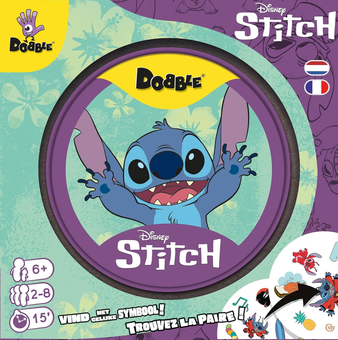 Asmodee - DOBBLE: Stitch – Gesellschaftsspiele – Kartenspiel, Schnelligkeit und Beobachtung – Spiel