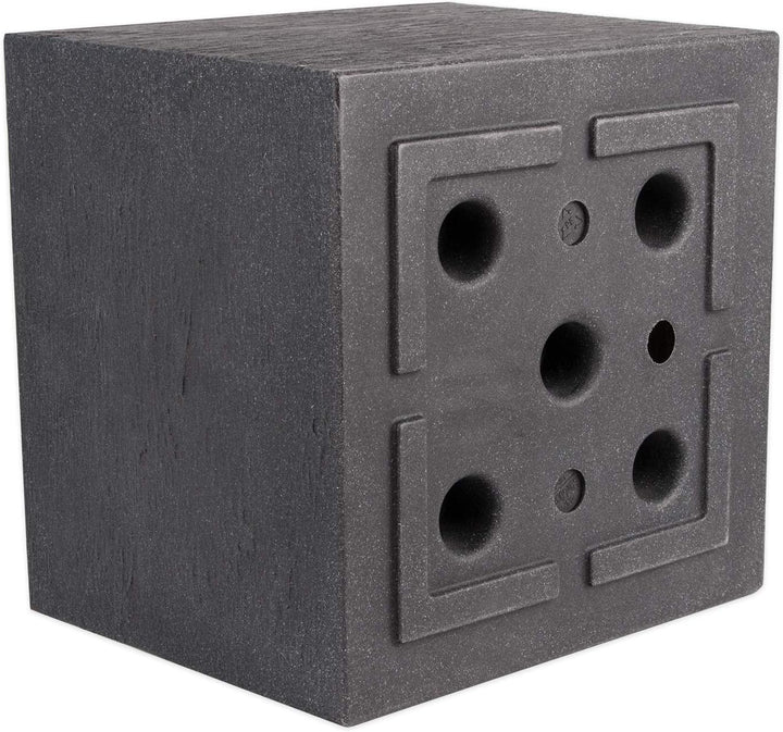 BigDean Pflanzkübel Kubus 50x50 cm gross - Granitstein-Optik in Anthrazit - Für Aussen, frostsicher