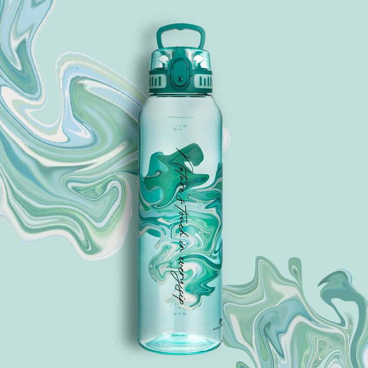 UZSPACE Trinkflasche Sport 1L, Tritan Bpa-Frei Trinkflasche Auslaufsicher mit Einhandbedienung, Kohl