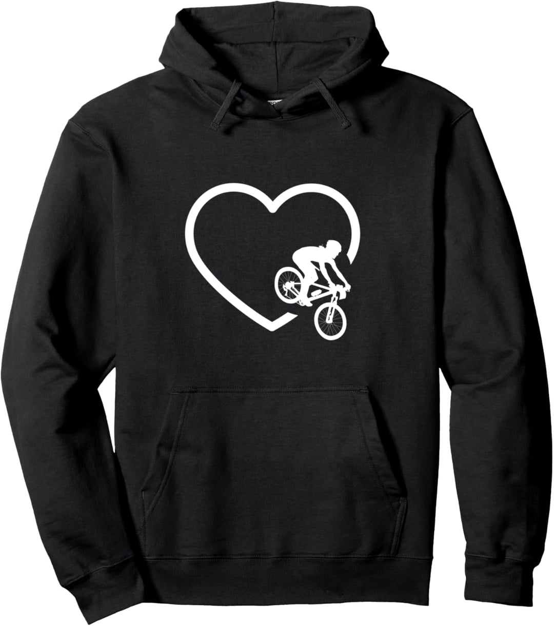 Mountainbiker mit Herz Mountainbiker Design für Biker Pullover Hoodie