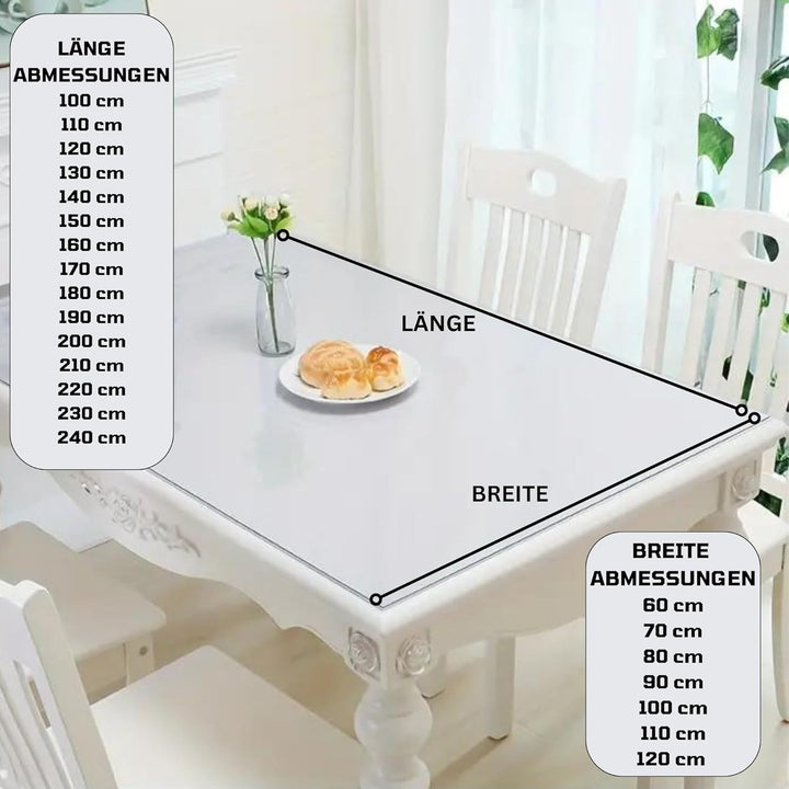 Mayda® Tischfolie transparent 1.8 mm-Glasklar Folie transparente Tischschutz - versch. Grössen Indiv