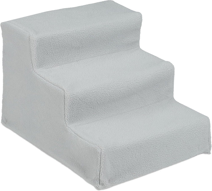Relaxdays Hundetreppe 3 Stufen, kleine & grosse Hunde, Bett & Couch, Stoffbezug, Tiertreppe innen, H