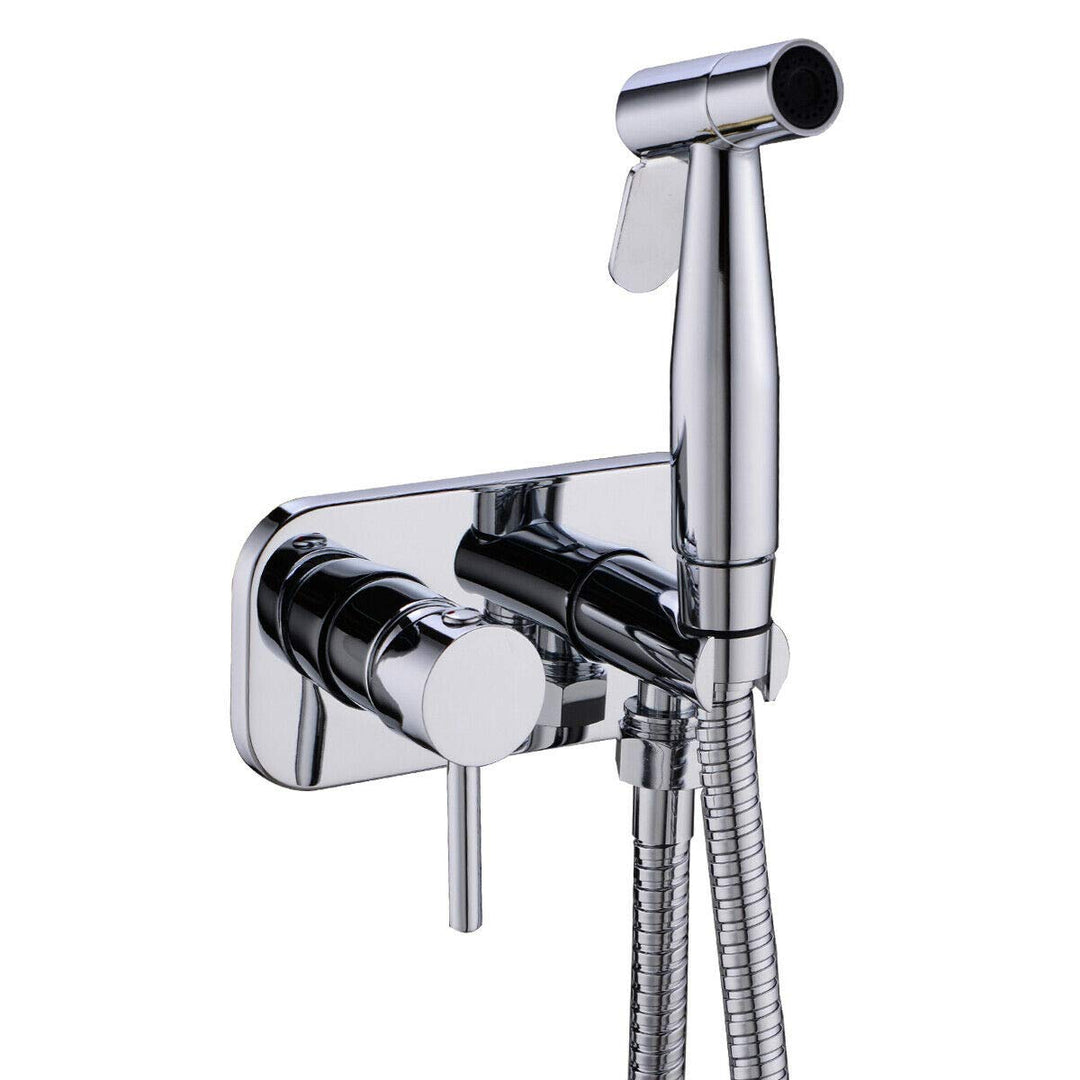trustmi Messing verdeckter Hot und kalten Bidet Spritze Wasserhahn Kit, chrom