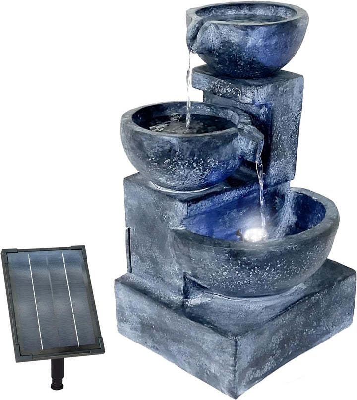 Amur GARTENBRUNNEN BRUNNEN Solar BRUNNEN ZIERBRUNNEN VOGELBAD Wasserfall GARTENLEUCHTE TEICHPUMPE -