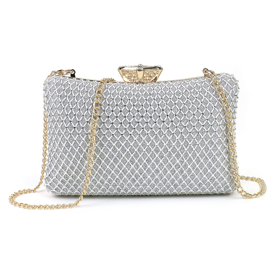 NICOLE &amp; DORIS Damen Abendtasche Clutch Handtaschen Elegant Umhängetasche Kleine Kettentasche Glitze