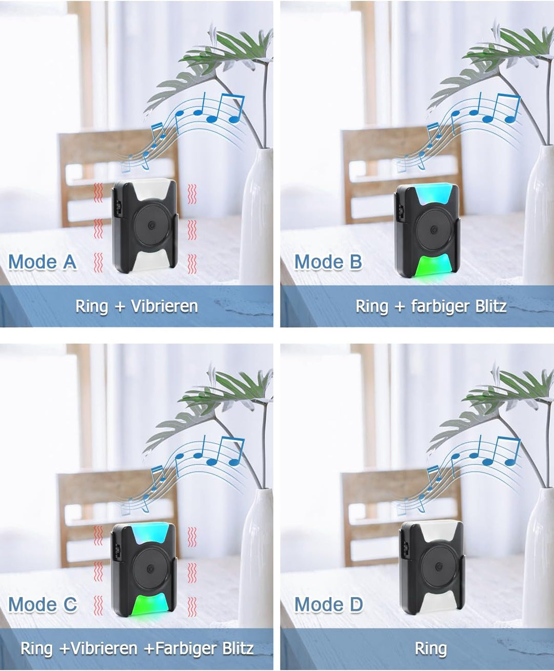 Notrufknopf FüR Senioren SOS Alarm Notruf Knopf Wasserdicht Pflegeruf Batterieversion Vibrations-Pag