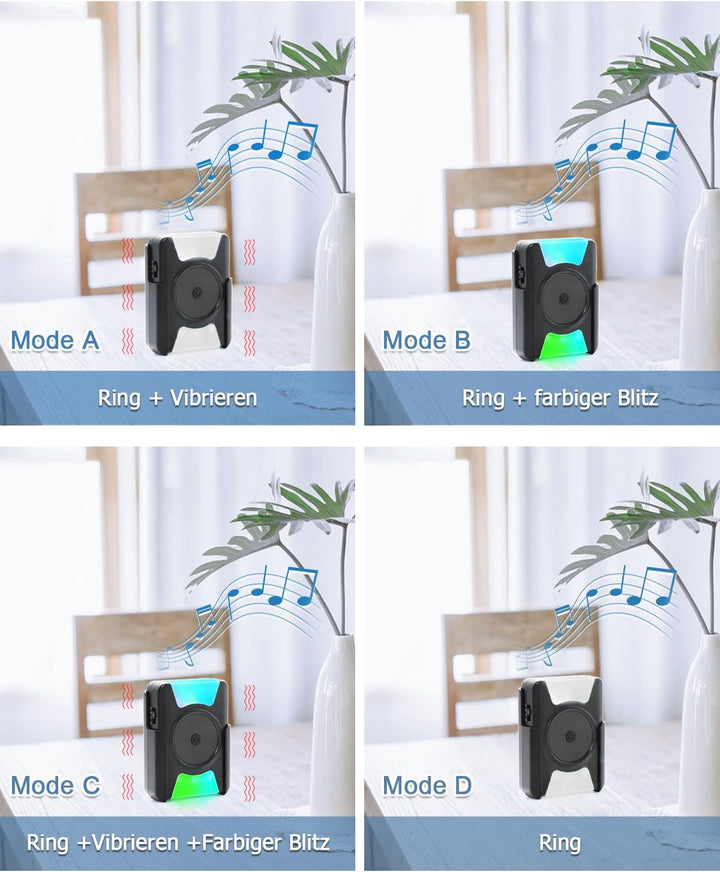 Notrufknopf FüR Senioren SOS Alarm Notruf Knopf Wasserdicht Pflegeruf Batterieversion Vibrations-Pag