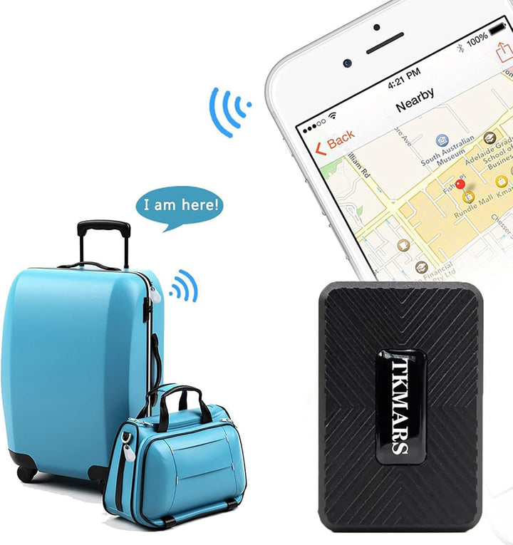 TKMARS 4G Mini GPS Tracker GPS Tracker Ohne ABO mit Kostenloser App, 32 Tage Standby-Zeit, Stark Mag