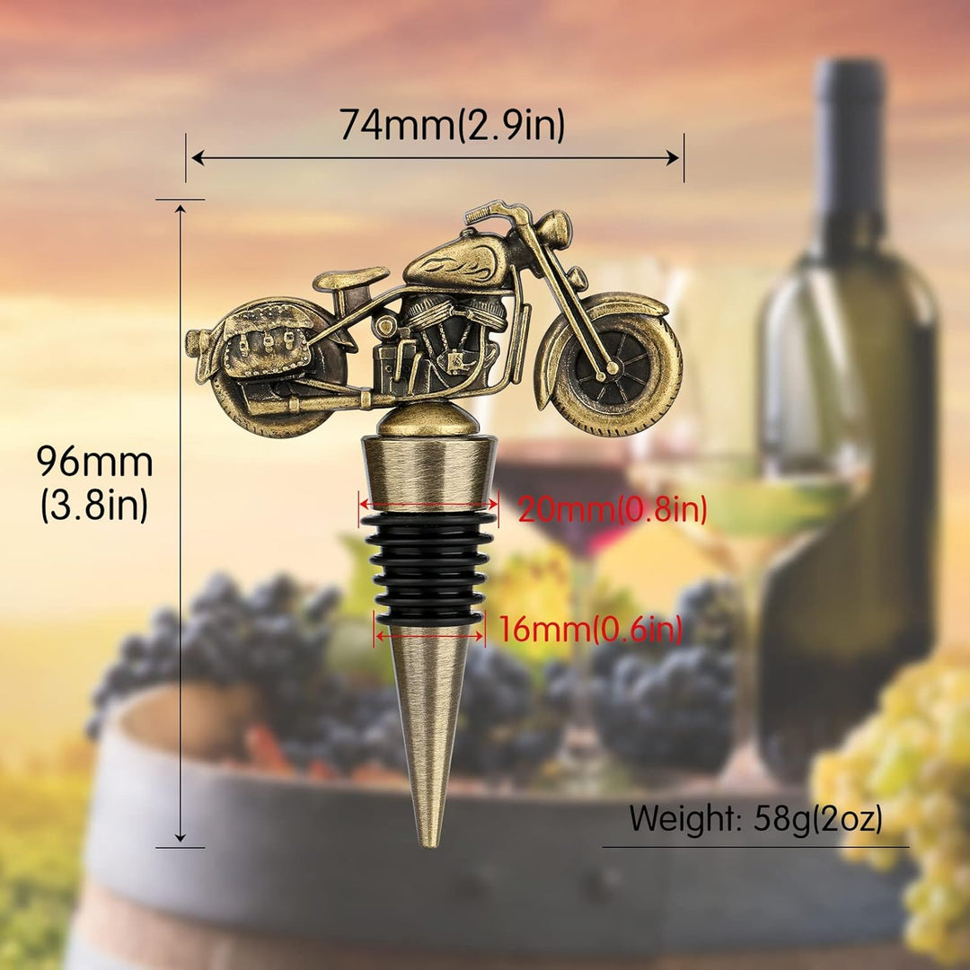 LKKCHER Motorrad Weinflaschenverschluss, Valentinstaggeschenk Weinsparer, Weinstopfen für Weinflasch