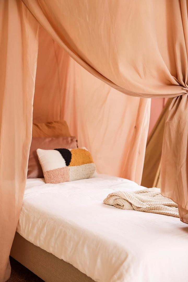 Nougat Betthimmel für Einzelbett | Rechteckiges Moskitonetz Grössen | Baldachin Bett für Teenagern &