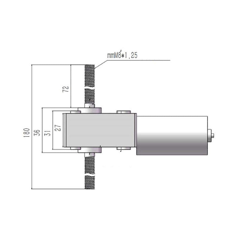 Schneckengetriebemotor, DC 24V M8 Rechts- und Linksgewinde DC-Getriebemotor drehzahl- und drehmoment