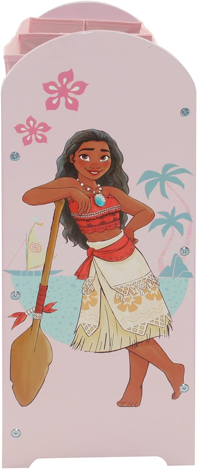 Disney Princess Storage Unit in Pink with 6 Storage Boxes for Kids Princess Light Pink, Princess Lig