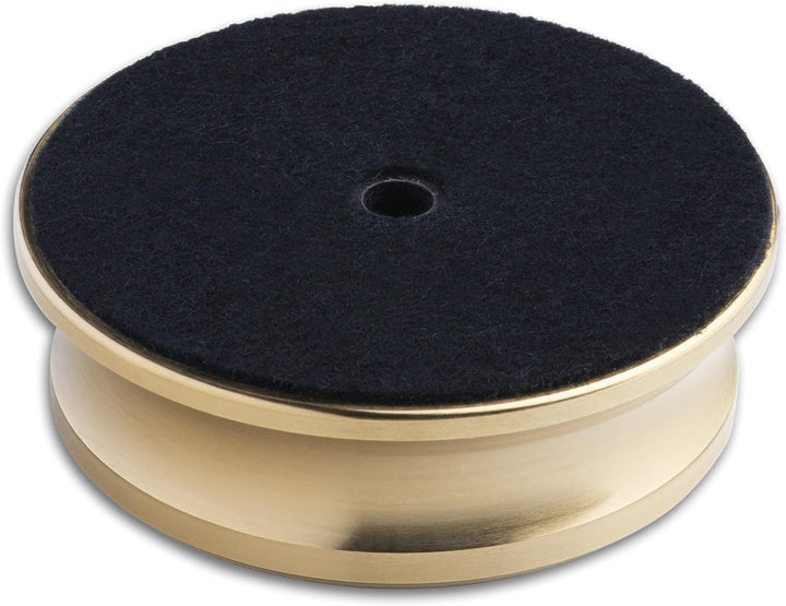 Pro-Ject Record Puck Brass, 800g Schwerer Platten-Puck zum Fixieren von Schallplatten, Messing