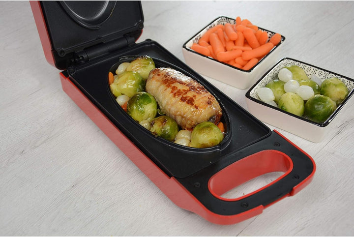 Kontaktgrill Express Cooker, 800 W, Antihaft-Oberfläche, Ober-Unterhitze, 3in1 - Toasten, Backen, Gr