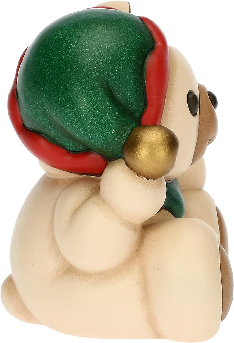 THUN - Weihnachten 2022 - Figur Teddy Elfo aus Keramik von Hand verziert 2022 - mit Zinnbox - 10 x 7
