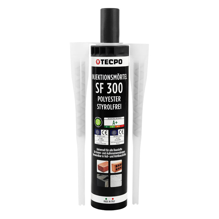 TECPO 4x Injektionsmörtel SF 300 ml inkl. Statikmischer Vebundsmörtel Ankerkleber Innen & Aussen Mör