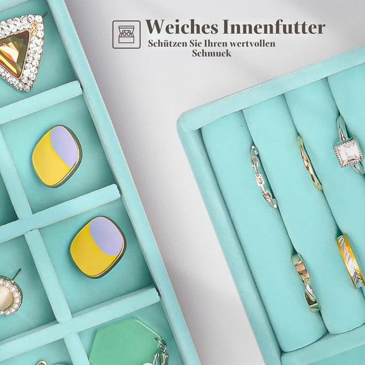 ProCase Schmucktablett Organizer mit 4 Schmuckschalen, Stapelbar Schmuck Schublade Organizer, Schmuc