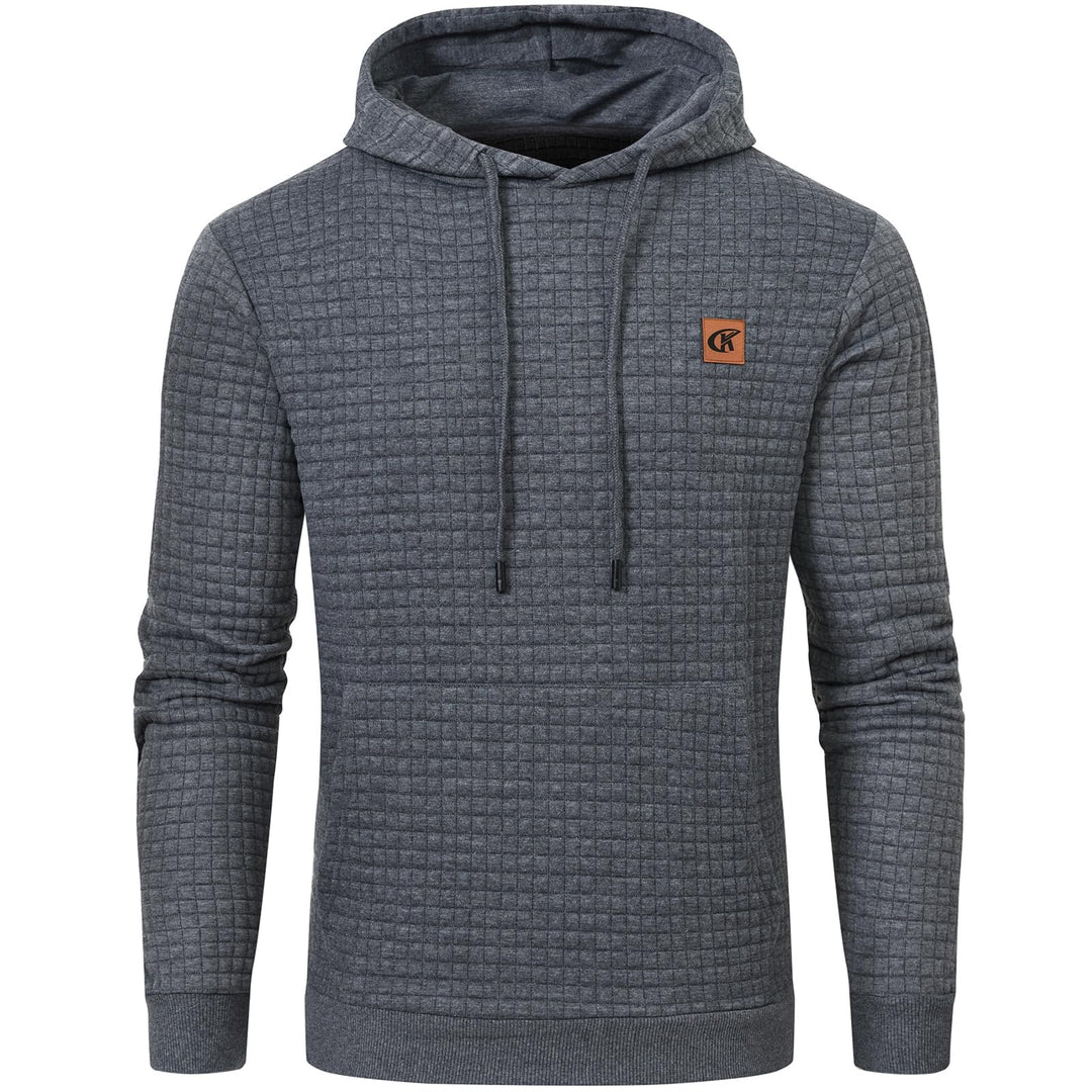 YuKaiChen Herren Kapuzenpullover Casual Langarm Karierten Kordelzug Jacquard Hooded Sweat mit Fleece