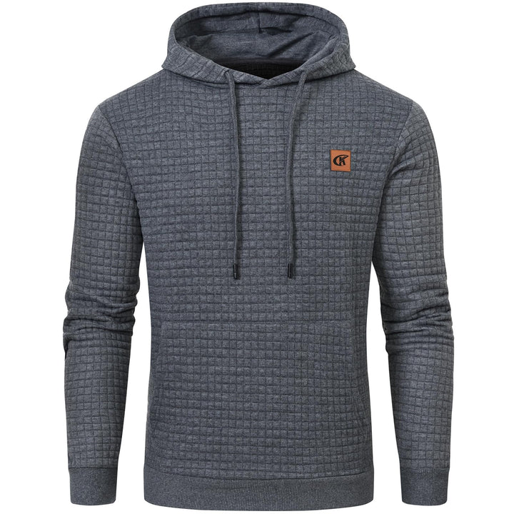 YuKaiChen Herren Kapuzenpullover Casual Langarm Karierten Kordelzug Jacquard Hooded Sweat mit Fleece