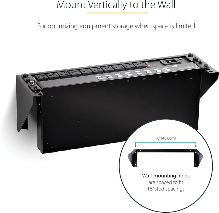 StarTech.com 3HE Wandmontage Halterung für Patch Panele - 19 Zoll - Stahl - Vertikale Montagehalteru