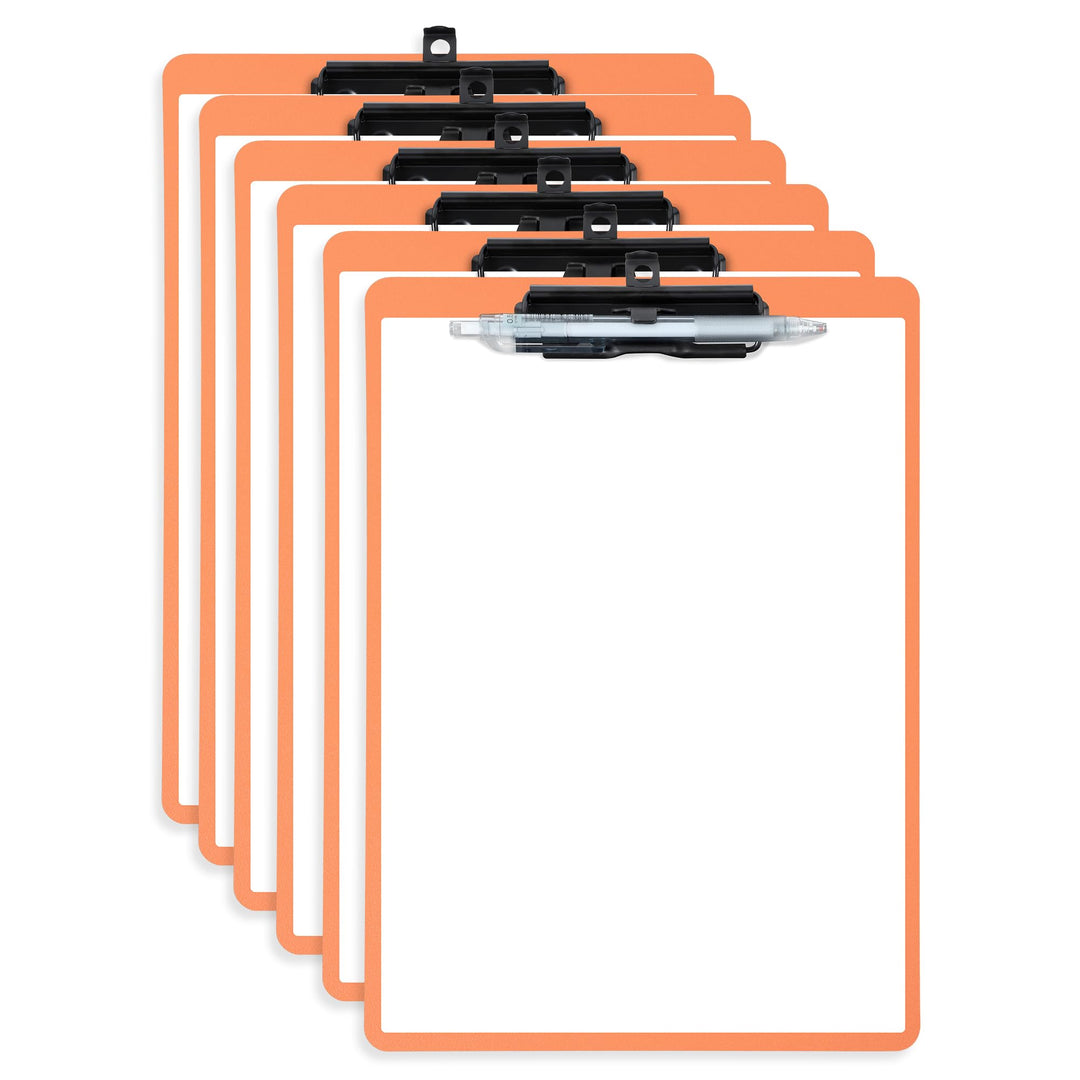 FRETONBA Klemmbrett A4, 6er Klemmbretter mit Stifthalter, Kunststoff Klemmmappe A4, Clipboard zum Au
